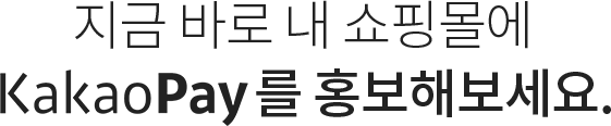 지금 바로 내 쇼핑몰에 카카오페이를 홍보해보세요.